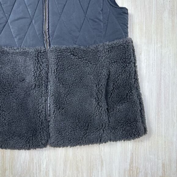 Dylan Gray Full Zip Quilted Sherpa Sleeveless Fleece Cozy Outerwear Vest Medium - Picture 4 of 15